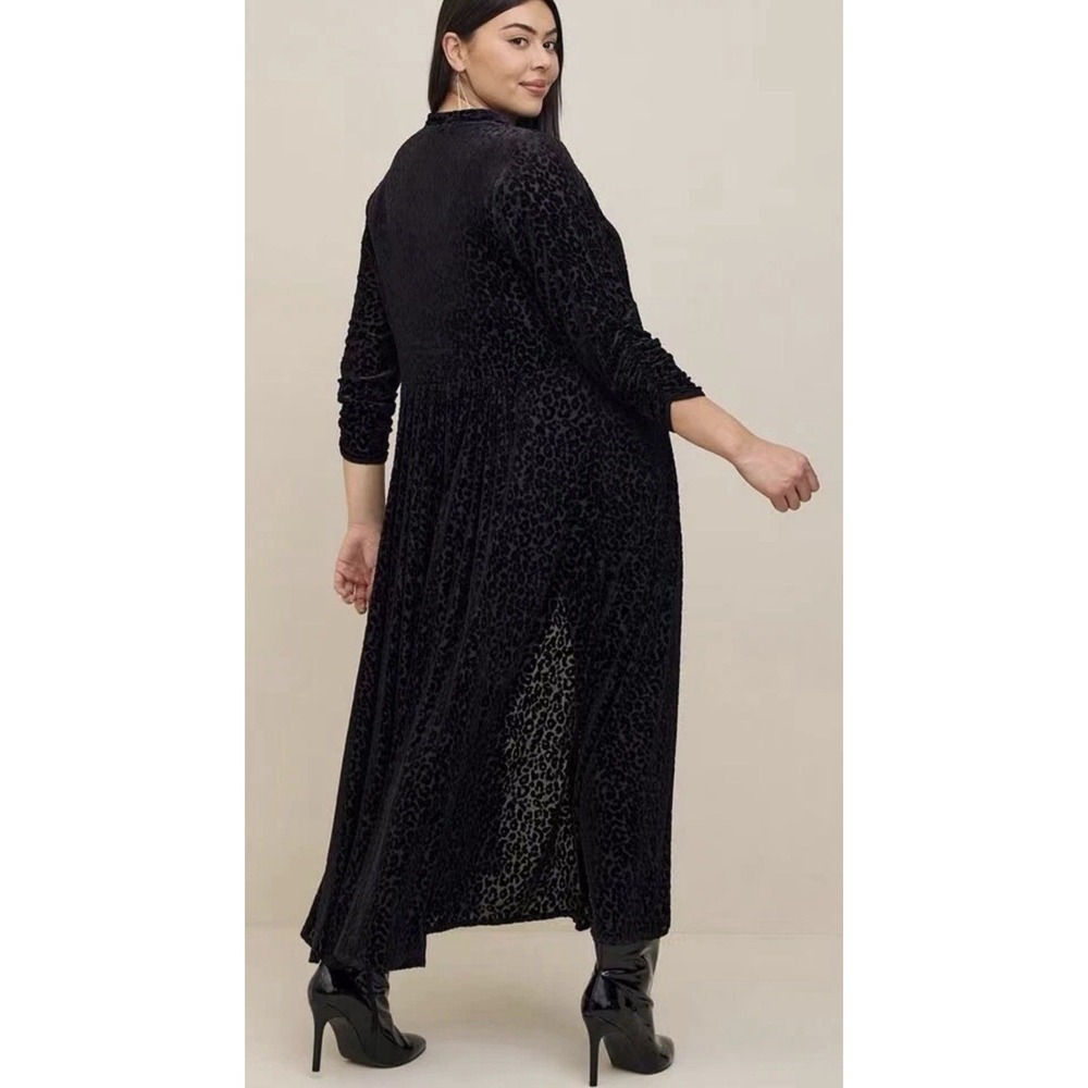 Torrid Kimono 2X Burnout Velvet Animal Print Whimsigoth Gothic Vintage Glam Punk
